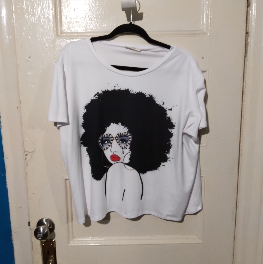 Afro Girl Graphic Oversize Tee Size 2X